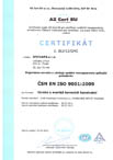 Certifikát pro ČSN EN ISO 9001